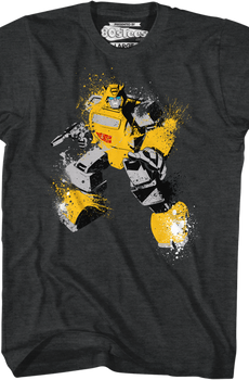 Bumblebee Paint Splatter Transformers T-Shirt