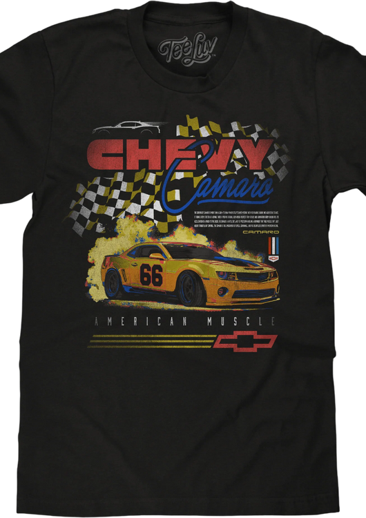 Camaro Checkered Flag Chevrolet T-Shirt - main product image