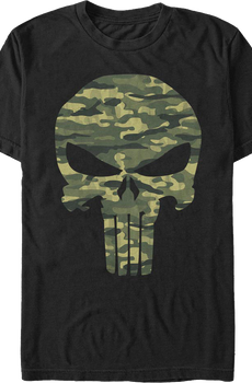 Camouflage Punisher Logo Marvel Comics T-Shirt