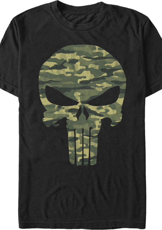 Camouflage Punisher Logo Marvel Comics T-Shirt - main product image