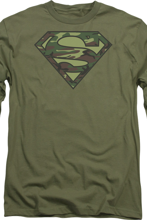 Camouflage Superman Logo DC Comics Long Sleeve Shirtmain product image