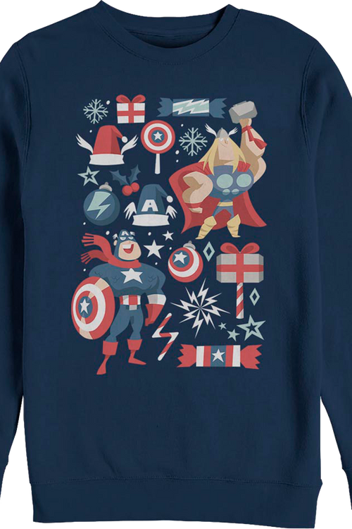 Captain America And Thor Marvel Comics Christmas Sweatshirtmain product image