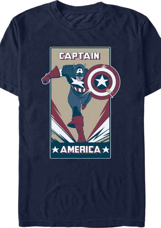 Captain America Graphic Poster Marvel Comics T-Shirt - main product image