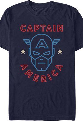 Captain America Mask Outline Marvel Comics T-Shirt