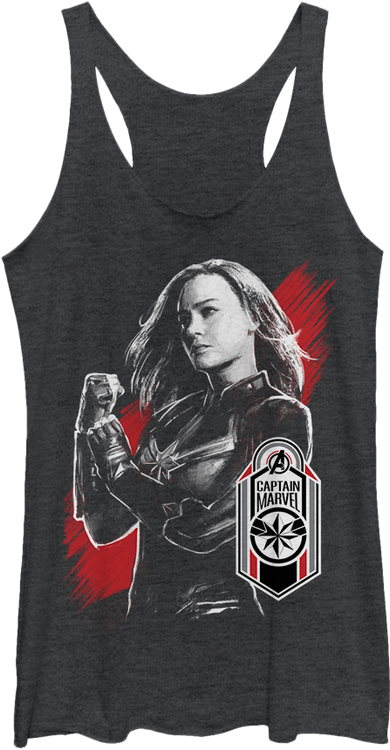 Ladies Captain Marvel Tag Avengers Endgame Racerback Tank Top - main product image