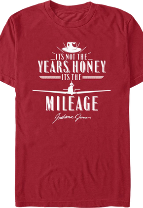 Cardinal It's Not The Years It's The Mileage Indiana Jones T-Shirt