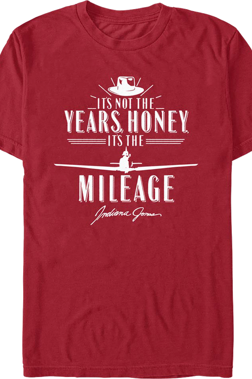 Cardinal It's Not The Years It's The Mileage Indiana Jones T-Shirt - main product image