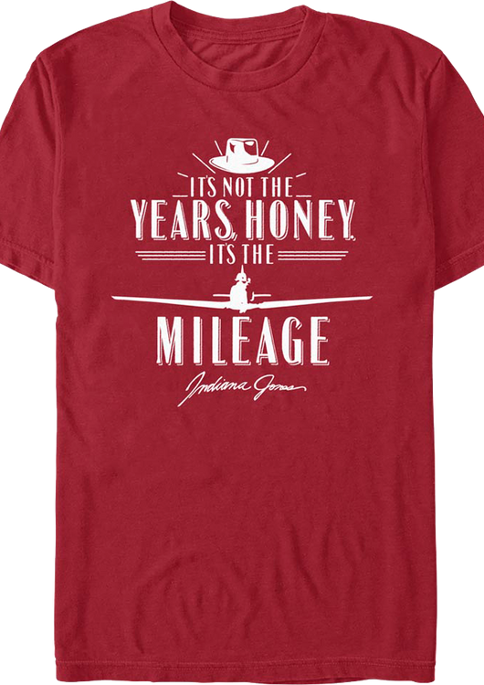 Cardinal It's Not The Years It's The Mileage Indiana Jones T-Shirt - main product image