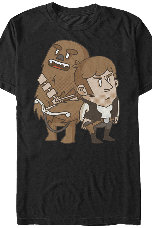 Cartoon Chewbacca Han Solo T-Shirt - main product image