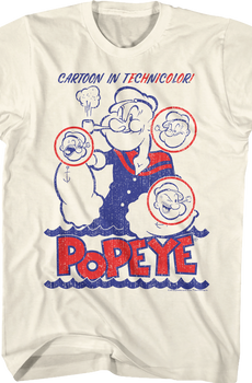 Cartoon In Technicolor Popeye T-Shirt