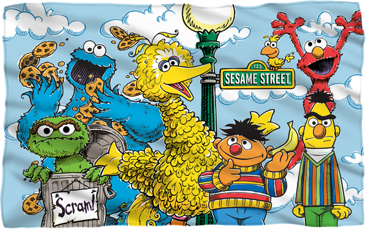 Cast of Sesame Street 36 x 58 Fleece Blanket - main product image
