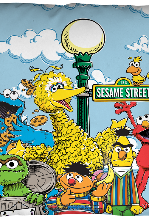 Cast of Sesame Street Throw Pillowmain product image
