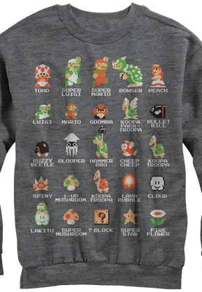 Cast of Super Mario Bros Sweatshirt