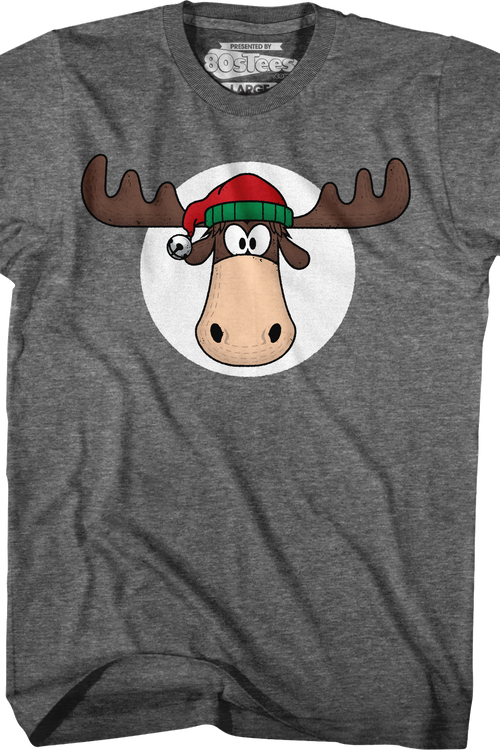 Moose Head With Santa Claus Hat Christmas Vacation T-Shirtmain product image