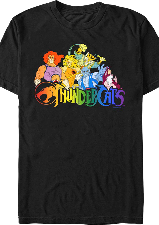 Cast & Rainbow Logo ThunderCats T-Shirt - main product image