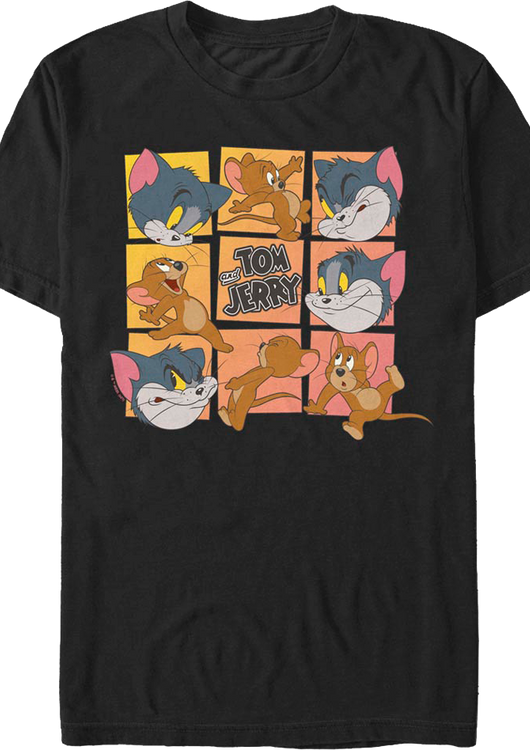 Cat And Mouse Squares Tom And Jerry T-Shirt - main product image