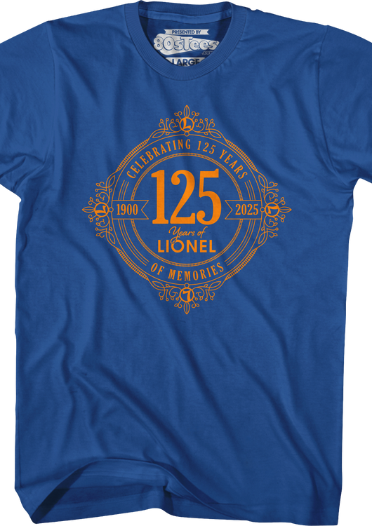 Royal Celebrating 125 Years Of Memories Lionel Trains T-Shirt - main product image