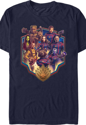 Character Shield Collage Guardians Of The Galaxy Volume 3 T-Shirt