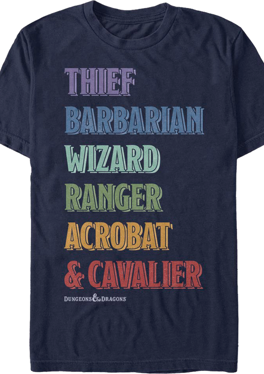 Character Titles Dungeons & Dragons T-Shirt - main product image
