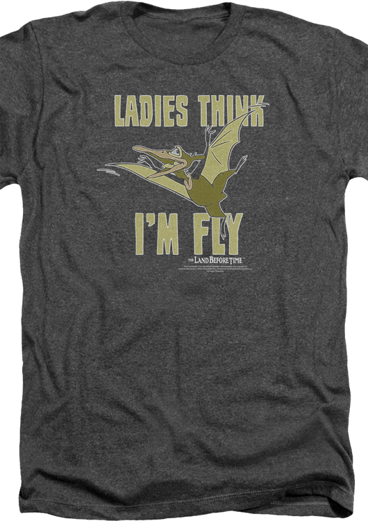 Charcoal Heather Ladies Think I'm Fly Land Before Time T-Shirt - main product image