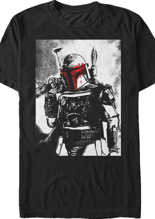 Charcoal Sketch Star Wars Boba Fett T-Shirt - main product image