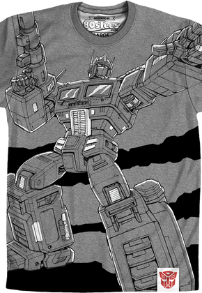 Charcoal Sublimation Optimus Prime Transformers Shirt