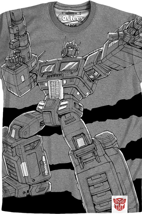 Charcoal Sublimation Optimus Prime Transformers Shirtmain product image