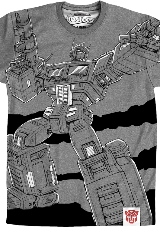 Charcoal Sublimation Optimus Prime Transformers Shirt - main product image