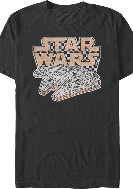 Checkerboard Millennium Falcon Star Wars T-Shirt - main product image