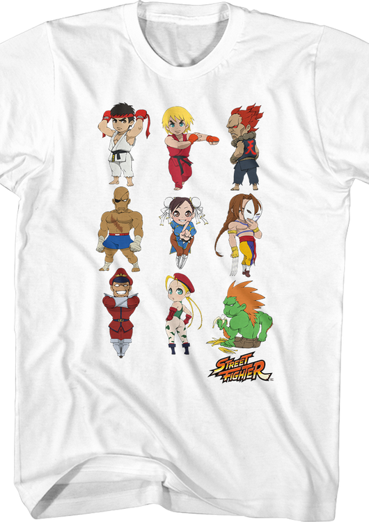 Chibi Action Poses Street Fighter T-Shirt - main product image