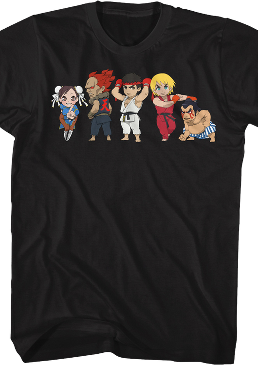 Chibi Characters Poses Street Fighter T-Shirt - main product image