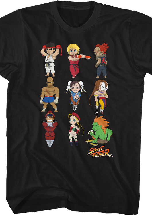 Chibi Poses Street Fighter T-Shirt - main product image