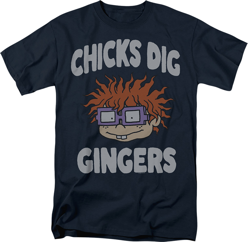 Rugrats Chicks Dig Gingers Adult T Shirt Navy Large, image size:966x940