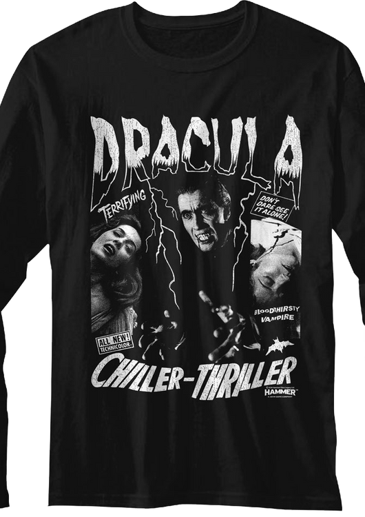Chiller-Thriller Dracula Hammer Films Long Sleeve Shirt - main product image