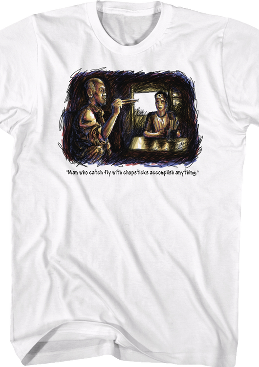 Chopsticks Sketch Karate Kid T-Shirt - main product image