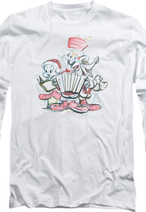 Christmas Caroling Sketch Looney Tunes Long Sleeve Shirt