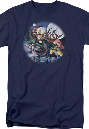 Christmas Sleigh Ride Garfield T-Shirt
