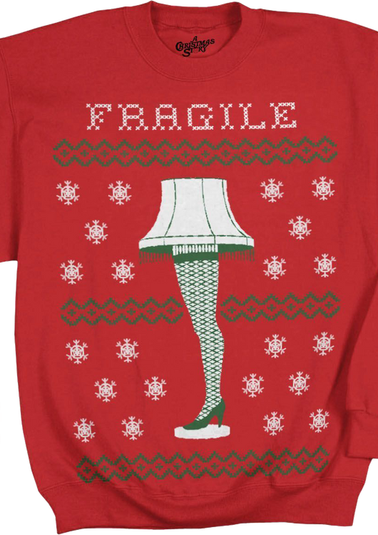 Christmas Story Fragile Faux Ugly Sweater - main product image