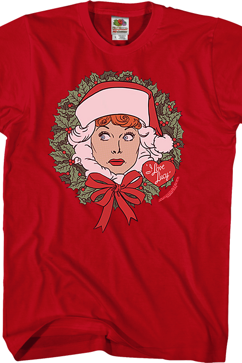 Christmas Wreath I Love Lucy T-Shirt - main product image