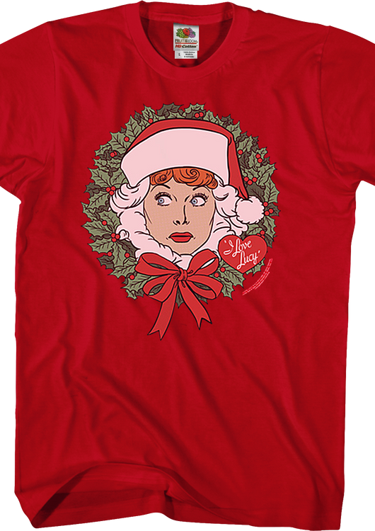 Christmas Wreath I Love Lucy T-Shirt - main product image