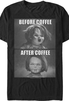 Chucky Before And After Coffee Child's Play T-Shirt