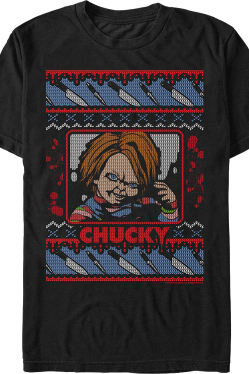 Chucky Faux Ugly Christmas Sweater Child's Play T-Shirtmain product image