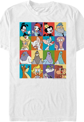 White Classic Character Blocks Animaniacs T-Shirt