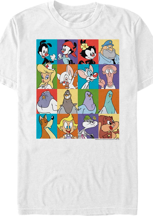 White Classic Character Blocks Animaniacs T-Shirt - main product image