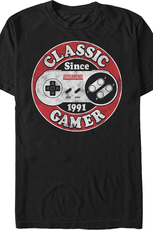 Classic Gamer Since 1991 Super Nintendo T-Shirtmain product image