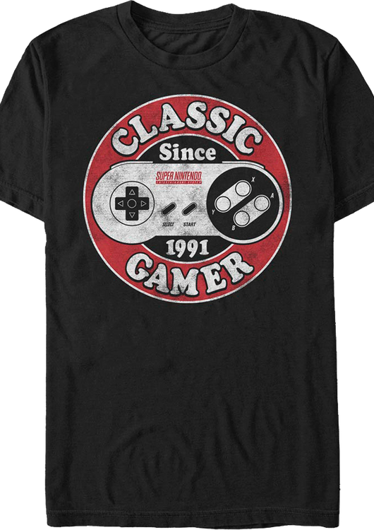 Classic Gamer Since 1991 Super Nintendo T-Shirt - main product image