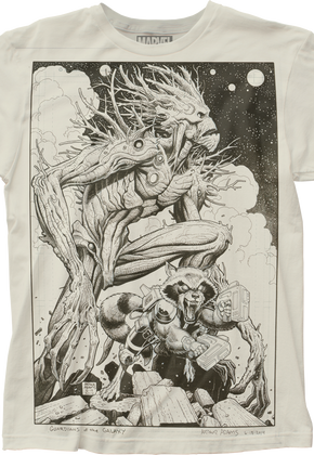 Classic Groot and Rocket Raccoon Guardians of the Galaxy T-Shirt
