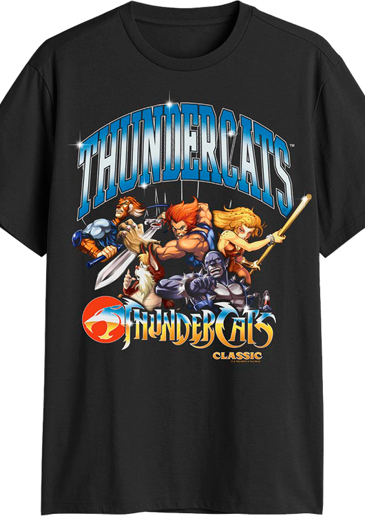 Classic Poses And Shiny Logo ThunderCats T-Shirt - main product image