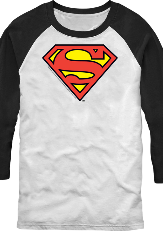 Classic Superman Logo DC Comics Raglan Baseball Shirt - main product image