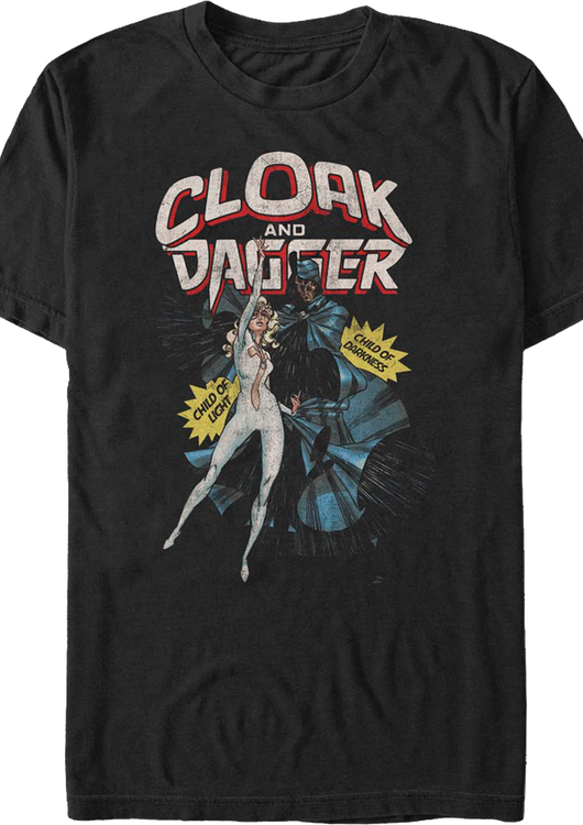 Cloak And Dagger Action Poses Marvel Comics T-Shirt - main product image